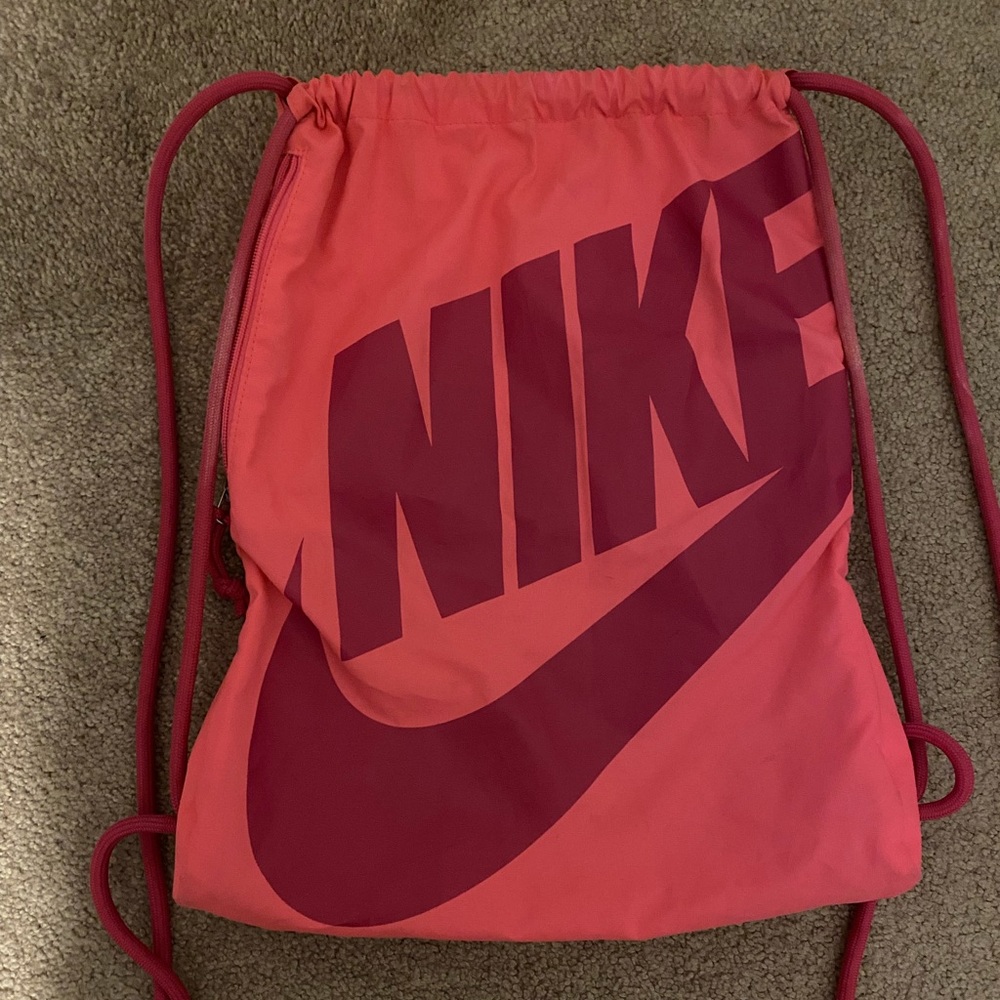 Neon Pink Nike Drawstring Bag